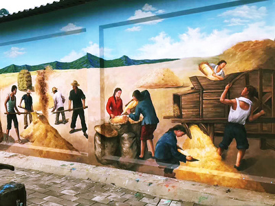 美麗鄉(xiāng)村墻體彩繪 壁畫(huà)藝術(shù)點(diǎn)亮鄉(xiāng)村新風(fēng)貌